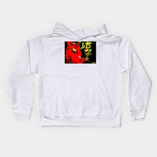 ANGRY CAT POP ART -  RED YELLOW BLACK Kids Hoodie